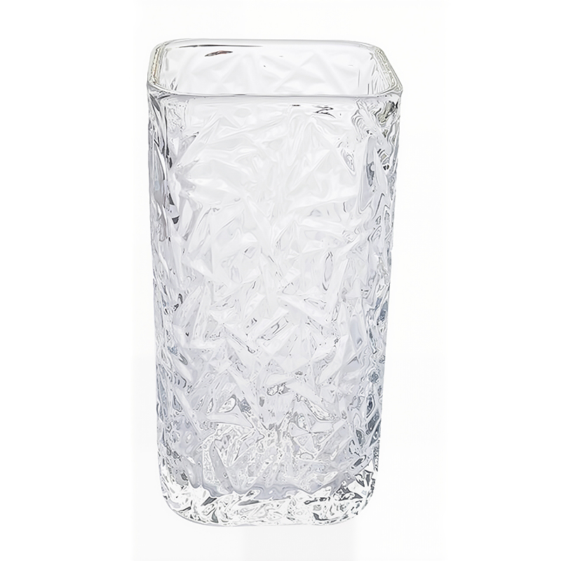 方口钻石纹玻璃直杯